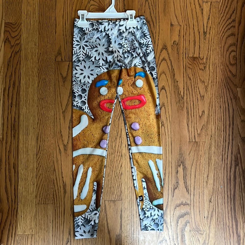 Terez big girls size S Holiday Gingerbread Christmas Cookie Snowflake Leggings